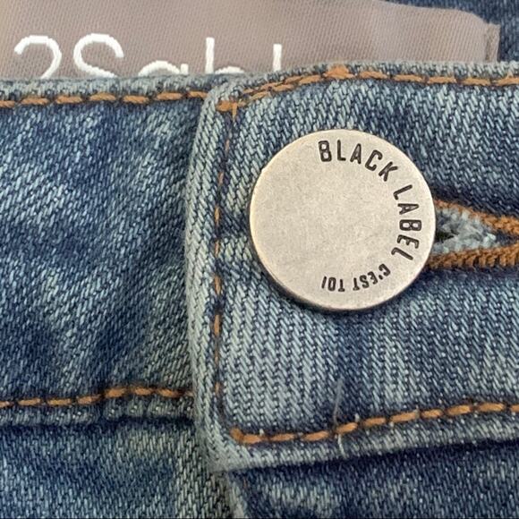 2Sable by Black Label Skirt Distressed Frayed Hem Denim Jean Mini Skirt Small - Picture 7 of 11